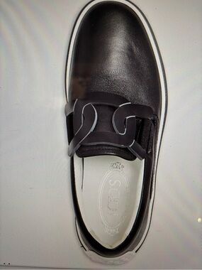 Tod's Black Leather Boat Shoe Size 7.5